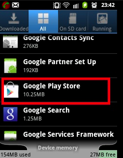 Cache Play store