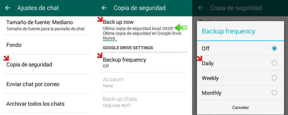Copia Seguridad Whatsapp Google Drive