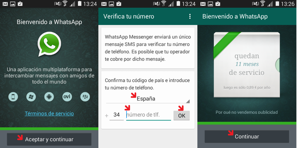 whatsApp instalado