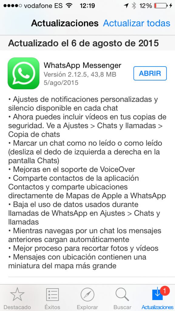 WhatsApp iPhone 2.12.5