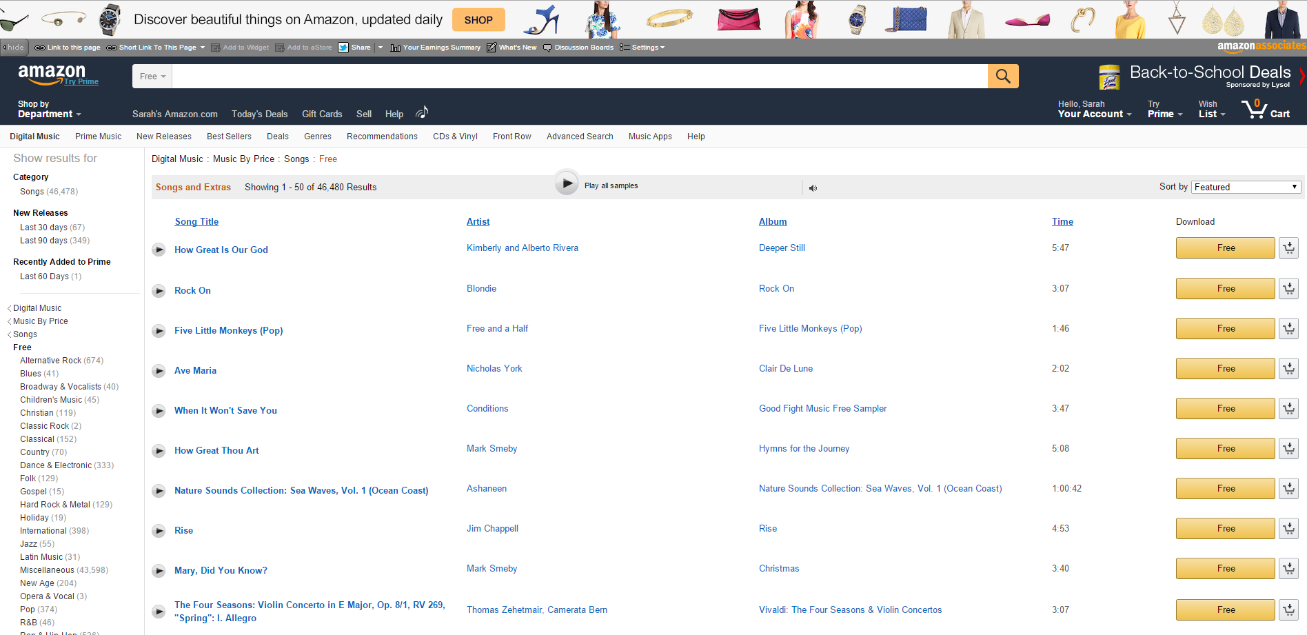 Listas de música de Amazon