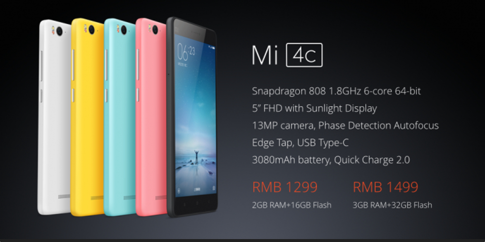 Especificaciones Xiaomi Mi4c
