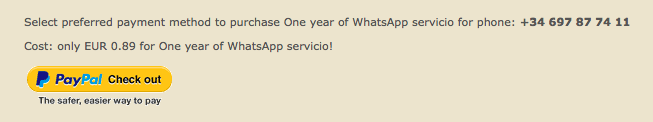 WhatsApp Paypal
