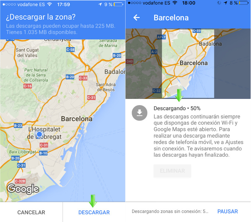 Google mapas Barcelona