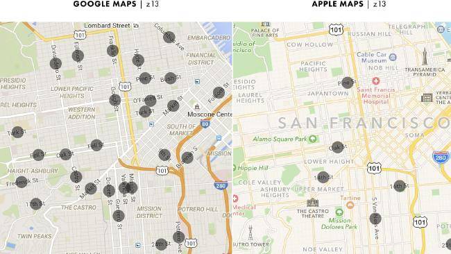 Google maps vs Apple Maps