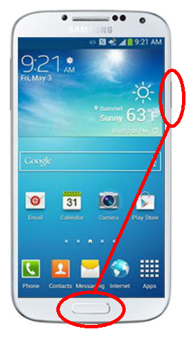 capturas de pantalla en Samsung Galaxy S4