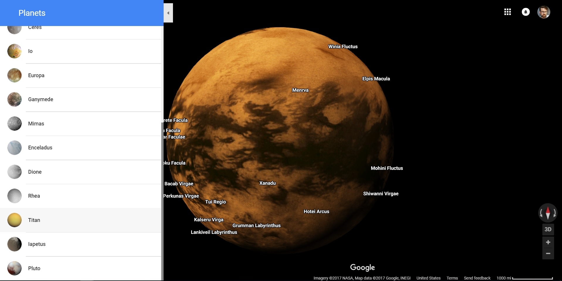 Google Maps Marte