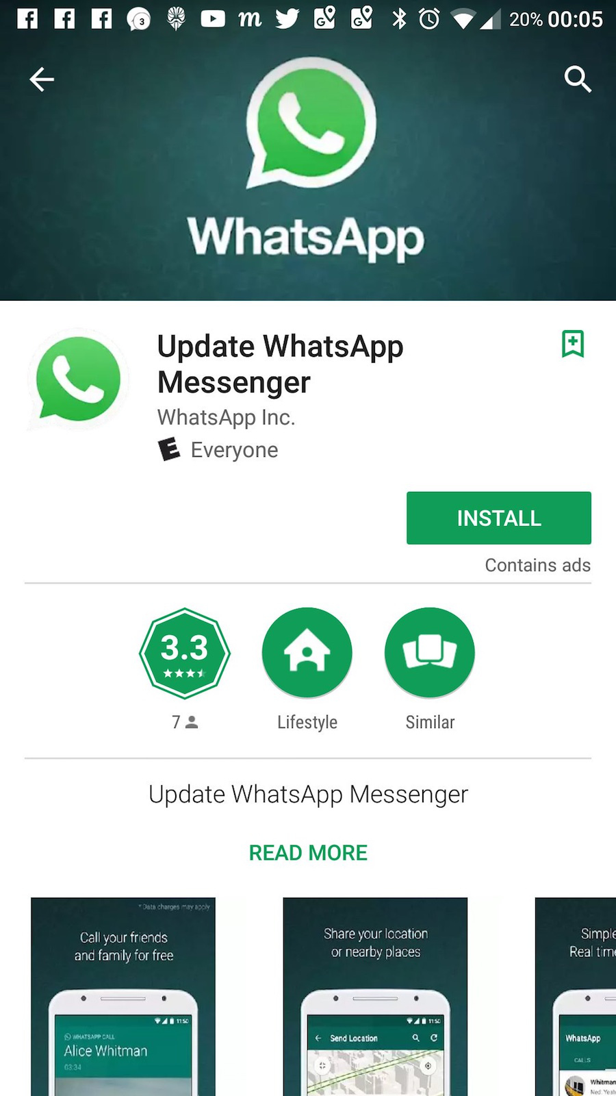 WhatsApp falso se descarga 1 millón de veces en la Play Store