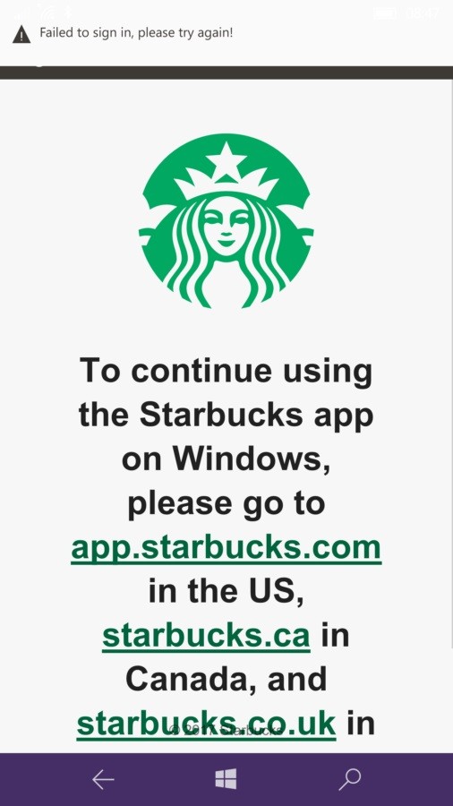Starbucks Windows Phone