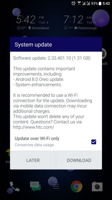 HTC U11 Android 8.0